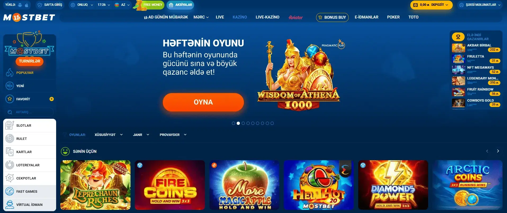 MostBet casino games MostBet casino